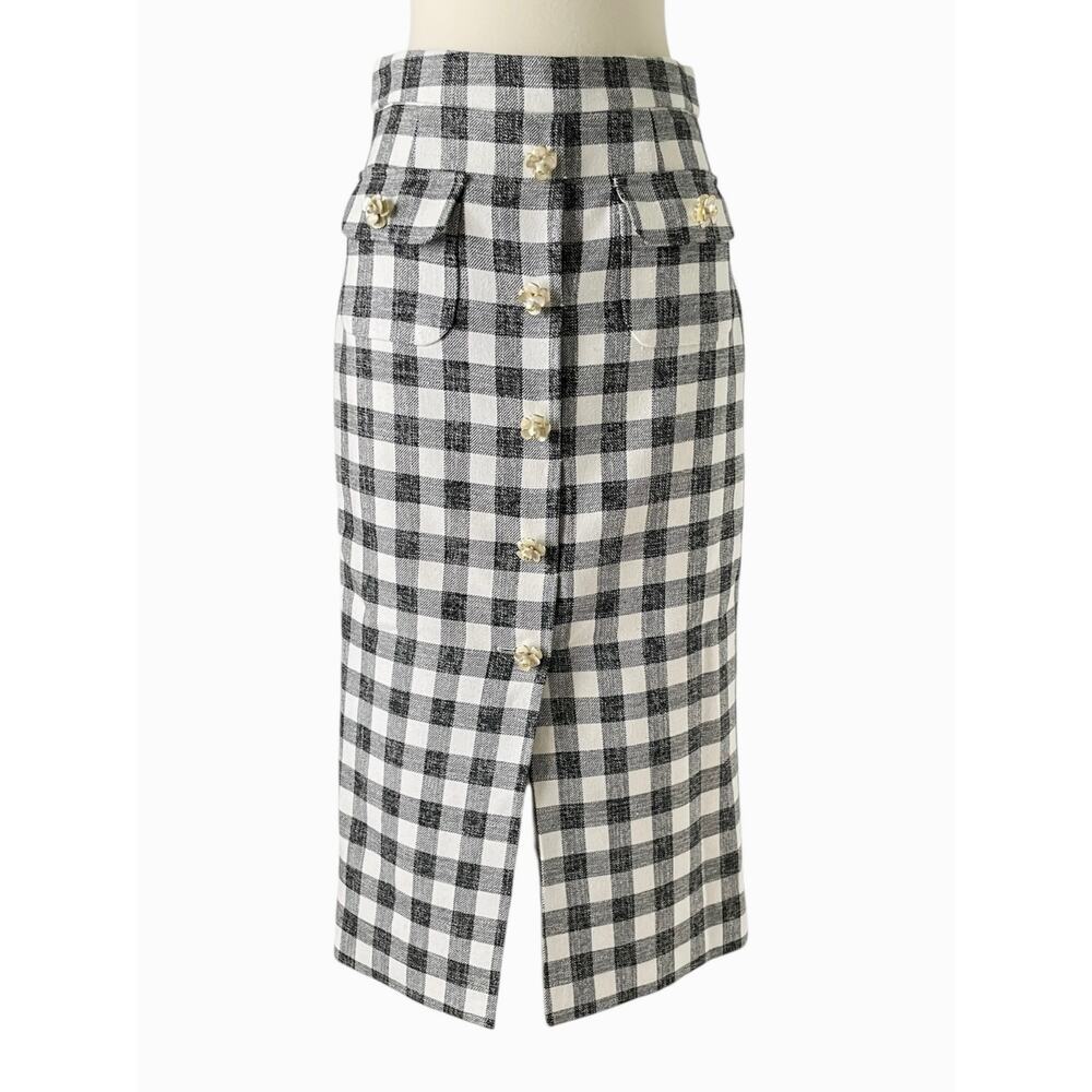 Cara Cara Prescott Halter Top Faye Midi Skirt Set Black Gingham Cotton XS - Picture 6 of 12